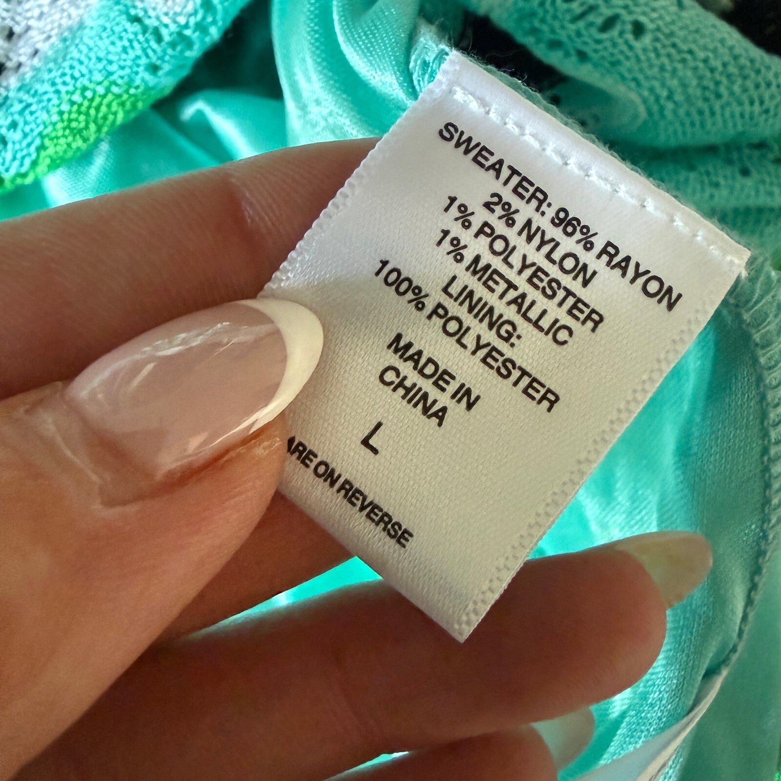 7th Ave New York & Co Chevron Printed Green Knit Midi Dress Women's Sz Large