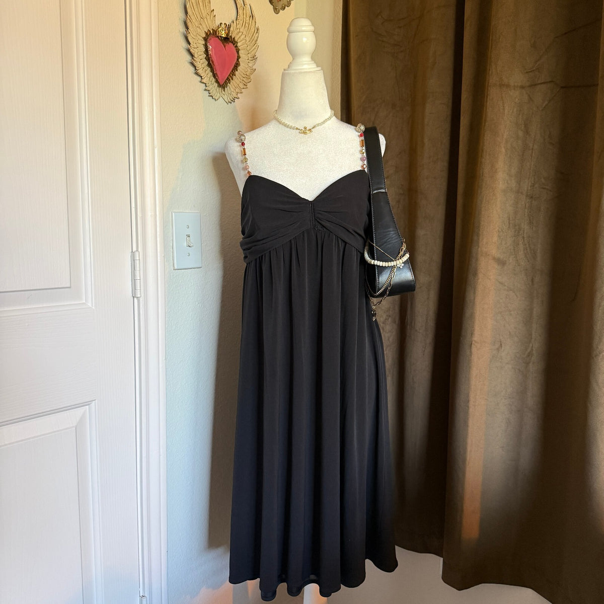 ABS Allen Schwartz Women's Beaded Formal Dress Y2K 1990s Early 2000s Coquette