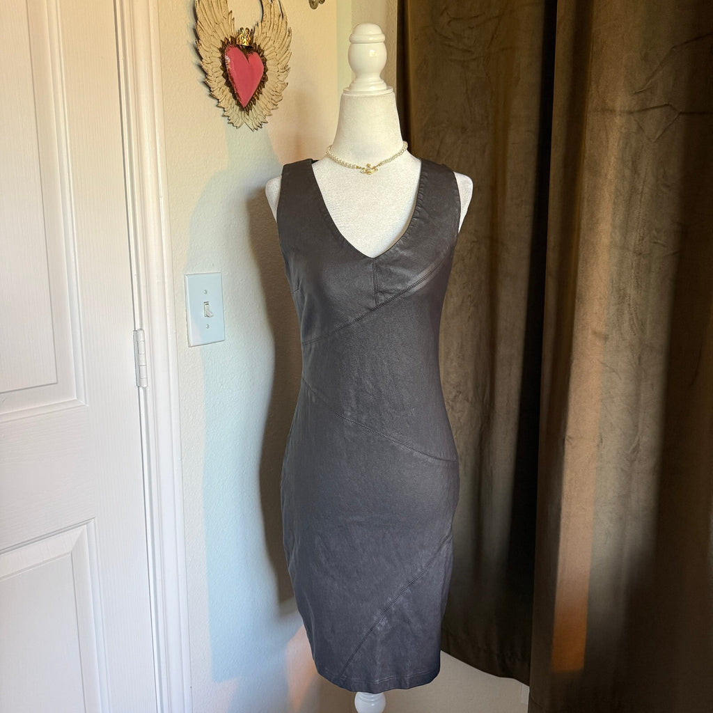 Max & Moi Paris Genuine Lambskin Leather Mini Dress French Designer Sz 38/S6