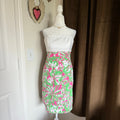 Lilly Pulitzer Women's Size 4 Strapless Cotton Dress with Pink and Green Floral