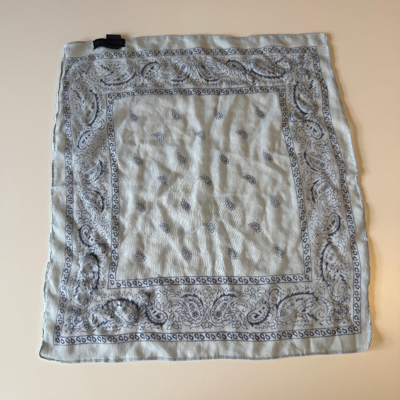 Steve Madden Y2K Sequin Detail Beaded Light Blue Bandana Accessory
