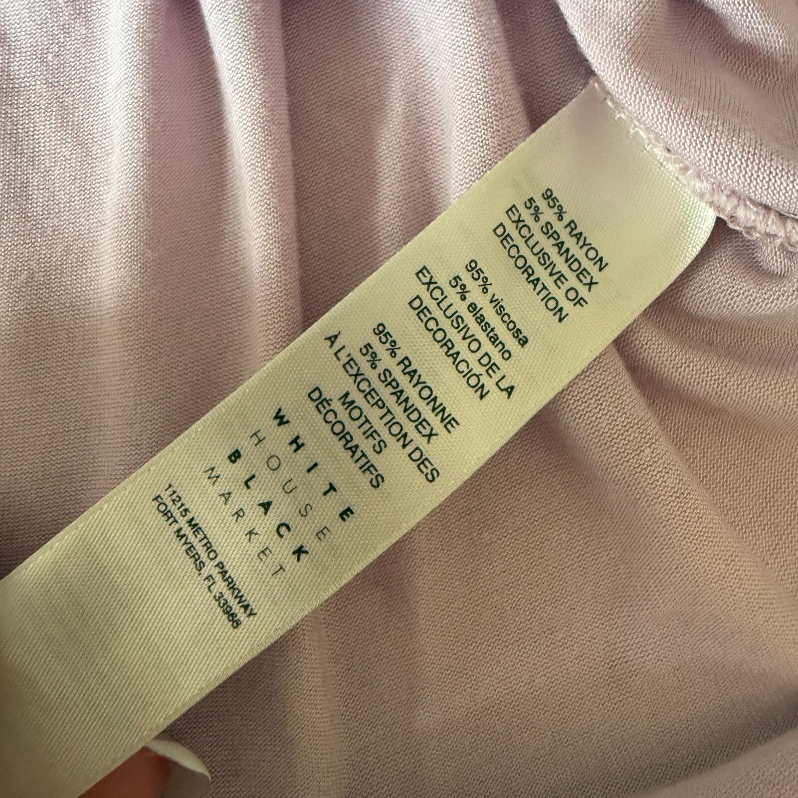White House Black Market Women's Light Purple Top Size M with Tie Details