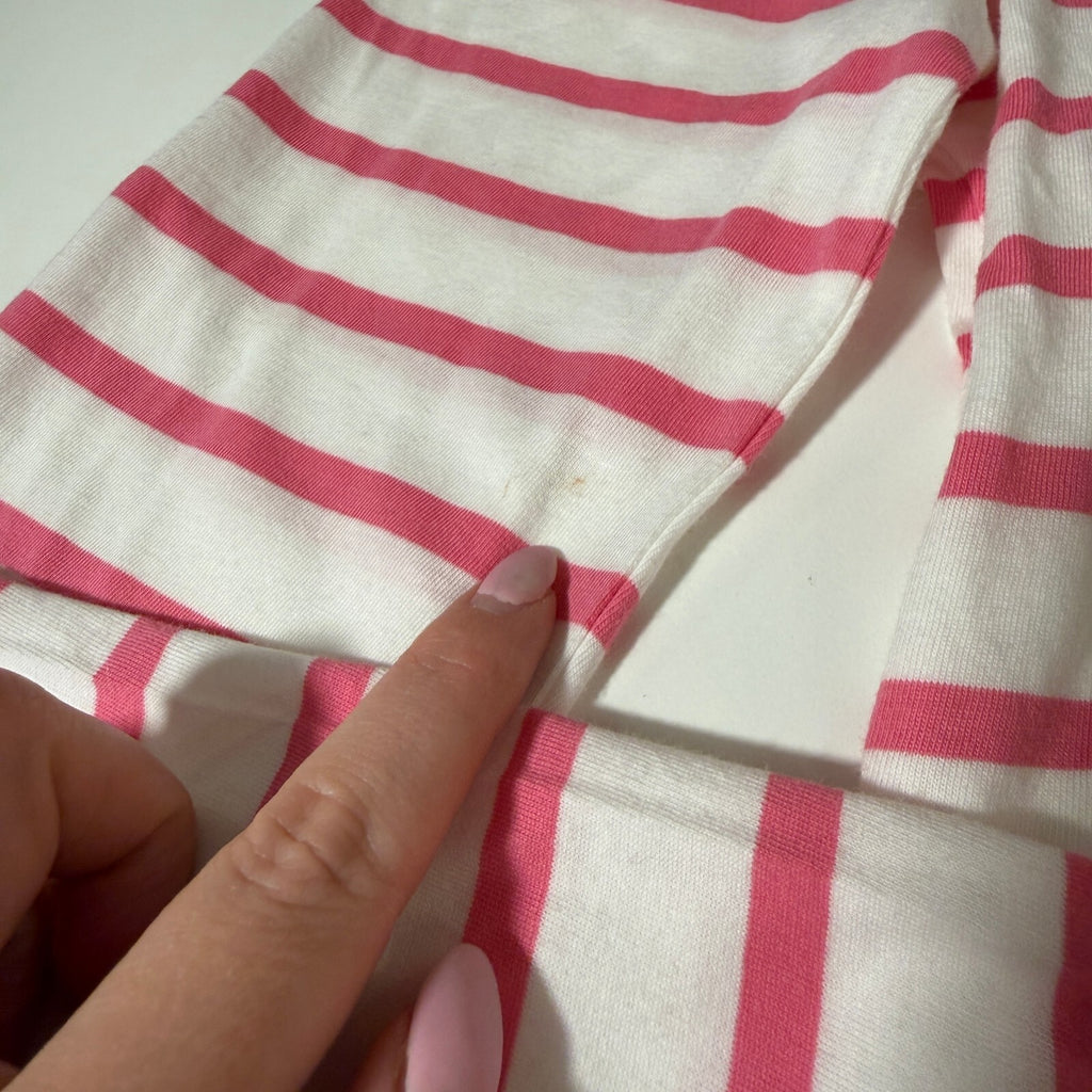 Boden Long Sleeve Women's Striped Shirt Pink Coastal Fisherman Quiet Luxury Sz 6