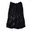 He-Ro Vintage Silk Sequin Beaded Black Midi Skirt Sz 6 90s Glam Party Formal