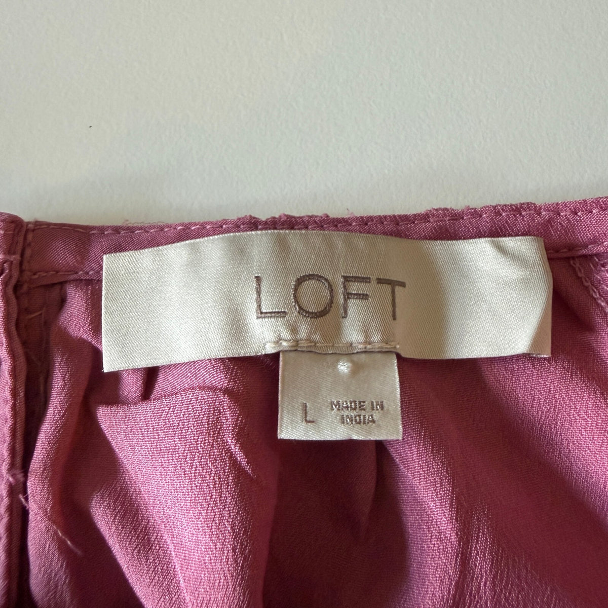 LOFT Women's Large Mauve Pink Off Shoulder Bell Sleeve Blouse Flowy Boho Top