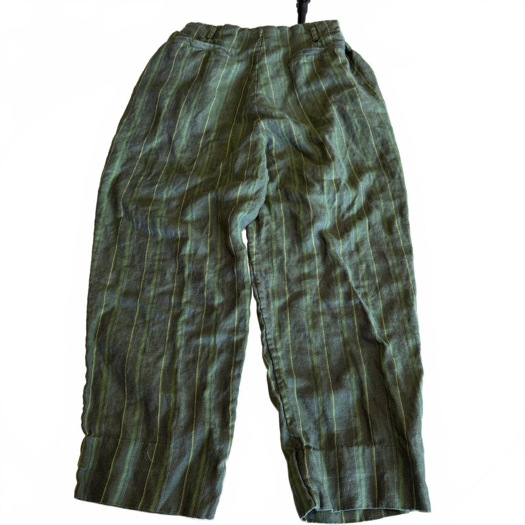 Anne Pinkerton Vintage 1990s Women's Linen Striped Trousers