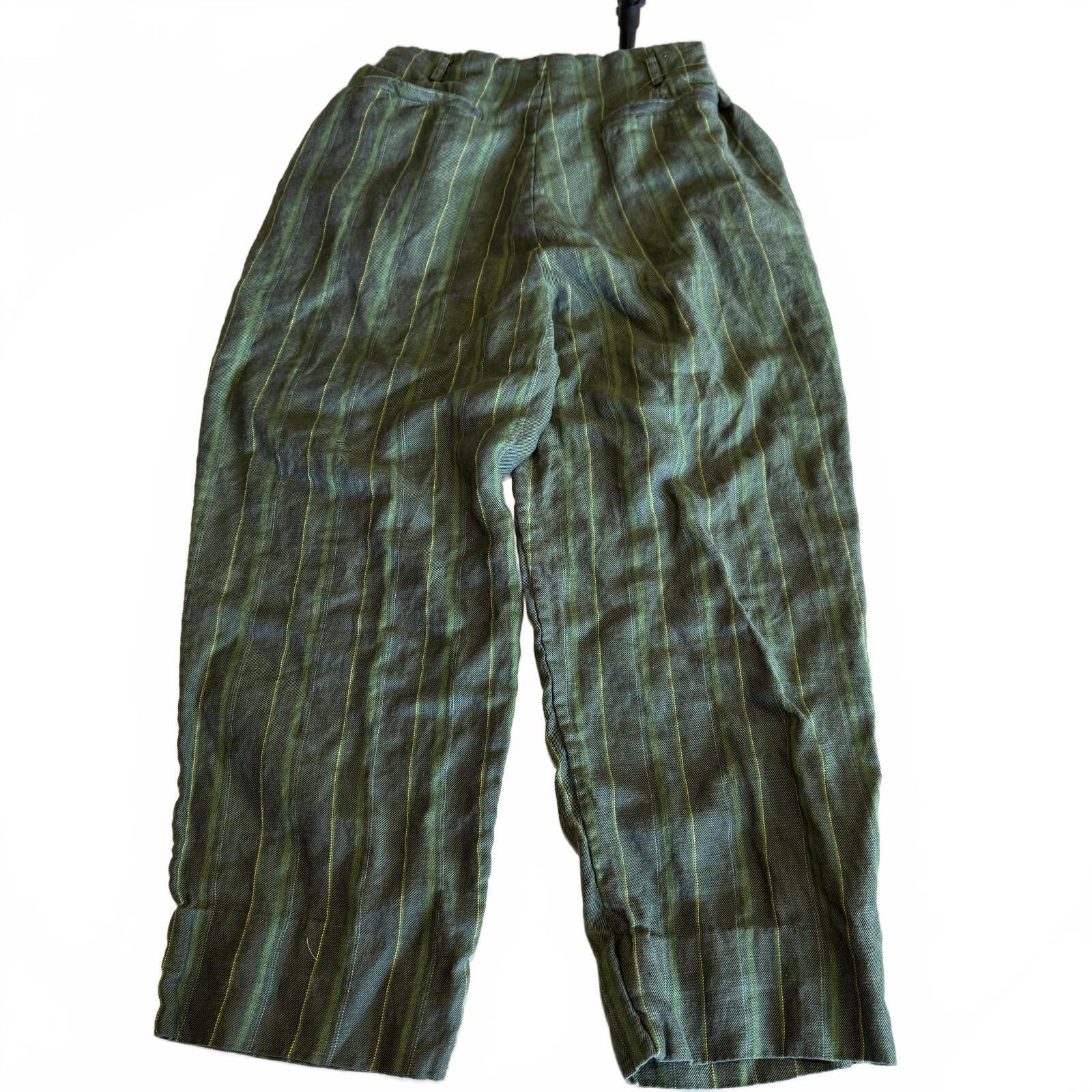 Anne Pinkerton Vintage 1990s Women's Linen Striped Trousers