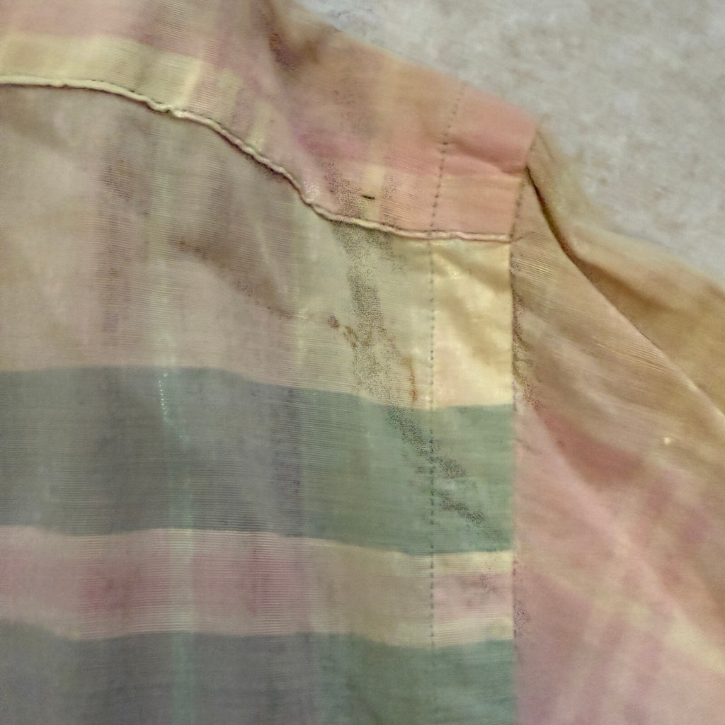 Ralph Lauren Pink Green Madras Plaid Short Sleeve Button Shirt 100% Cotton Sz Lg