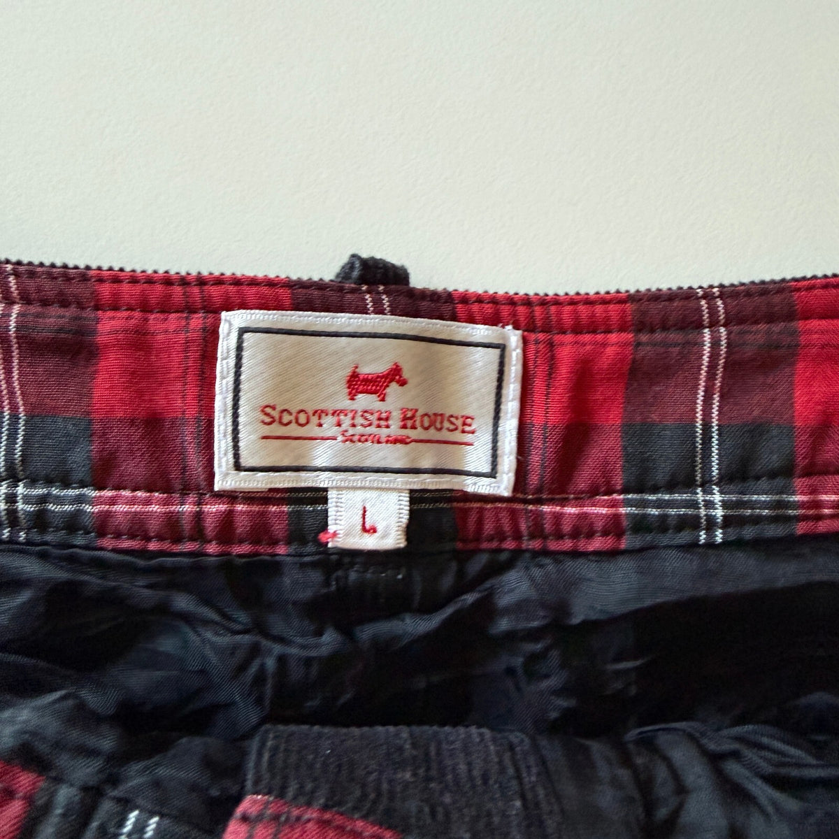 Scottish House Black Corduroy Mini Skirt Plaid Bow Rhinestone Dog Sz L Y2K