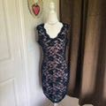 Liberty Love Y2K Black Lace Blush Bodycon Mini Dress Romantic Goth Large