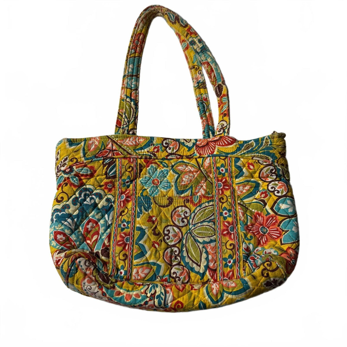 Vera Bradley Provencal Yellow Floral Tote Bag Retired Pattern Quilted Cotton