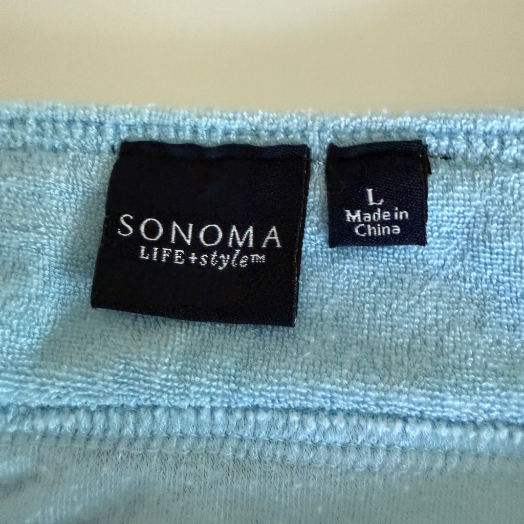 Sonoma Coquette Mermaid Surf Terrycloth Light Blue Ruffle Mini Skirt Size Large