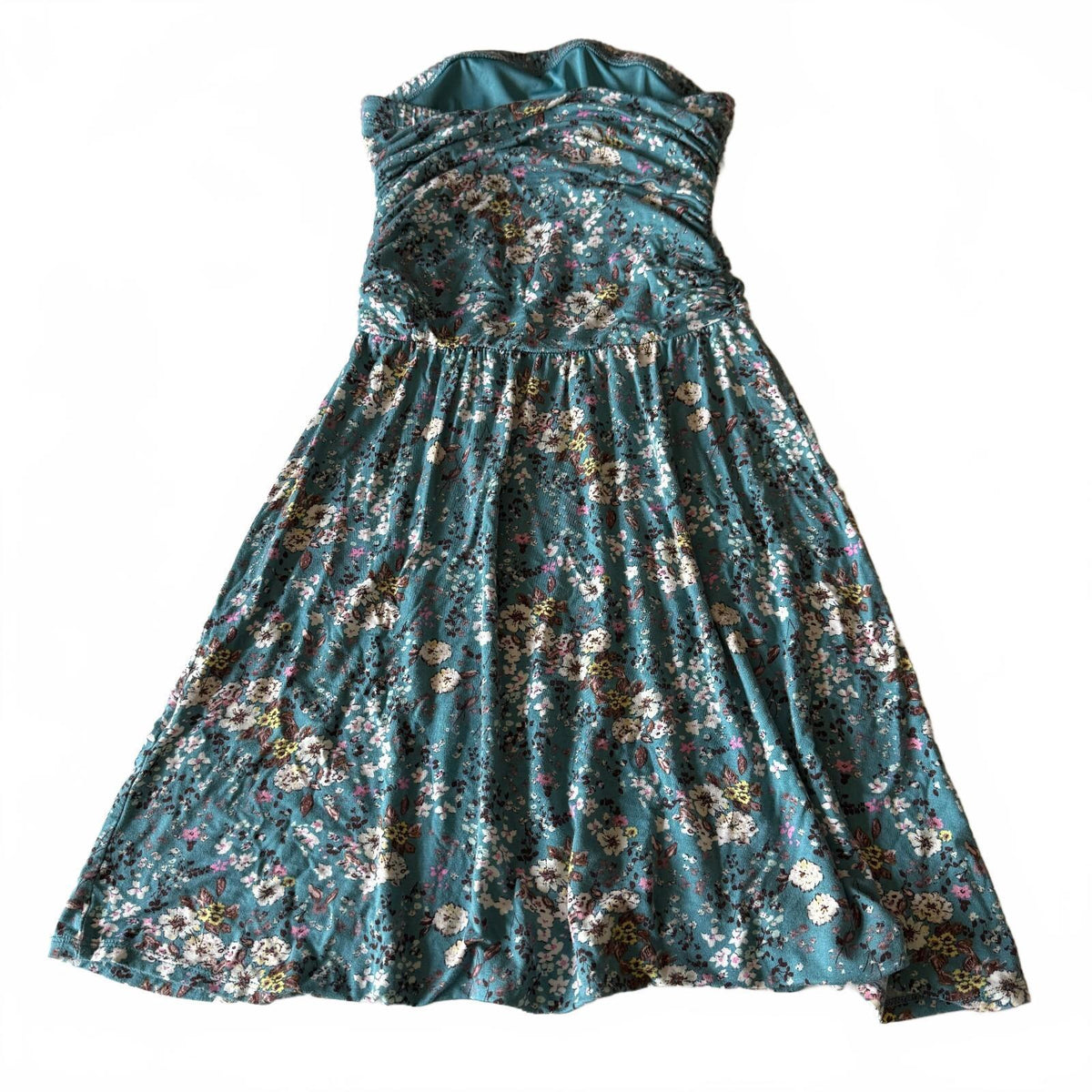 Women's Juniors SO by Kohl's Blue Floral Strapless Dress Size M