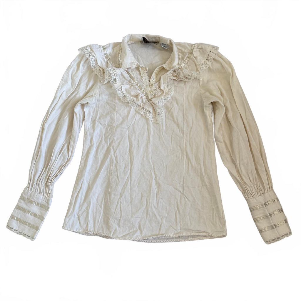 Frontier Classics Women's 100% Cotton White Button Up Western Halloween Costume