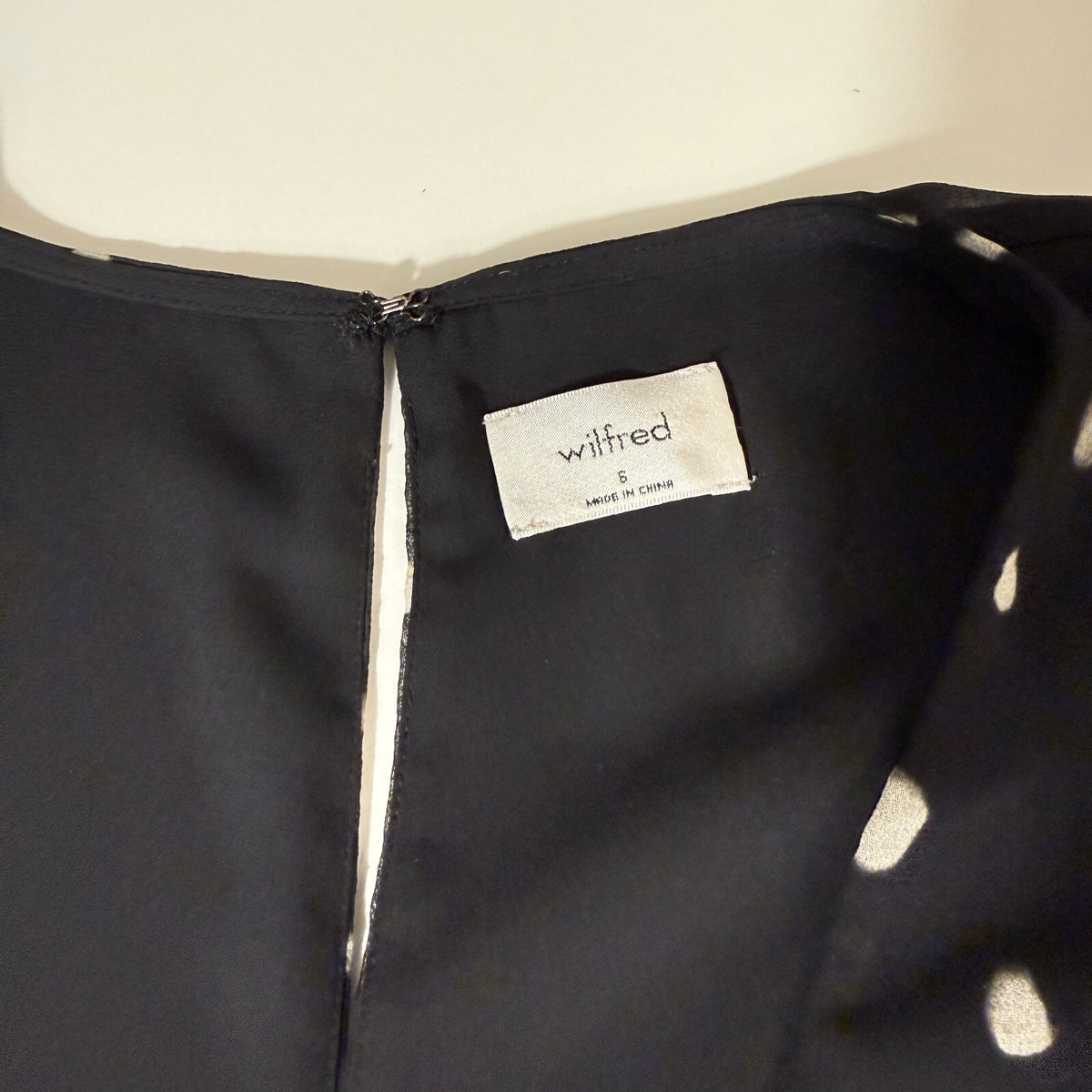 Wilfred by Aritzia Casanova Polka Dot Mini Dress Quiet Luxury Office Date Night