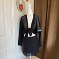Joie de Vivre Black Sheer Knit Cardigan, Size Medium, 92% Nylon 8% Spandex