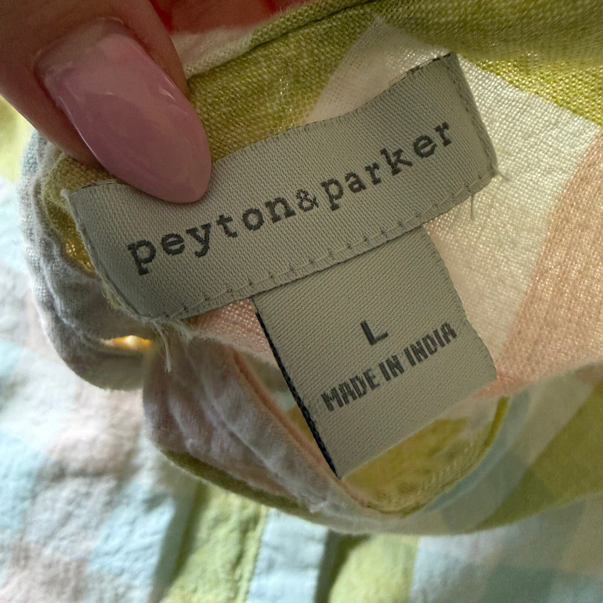 Peyton & Parker Large Linen Cotton Button-Back Dress Pastel Cottagecore Boho