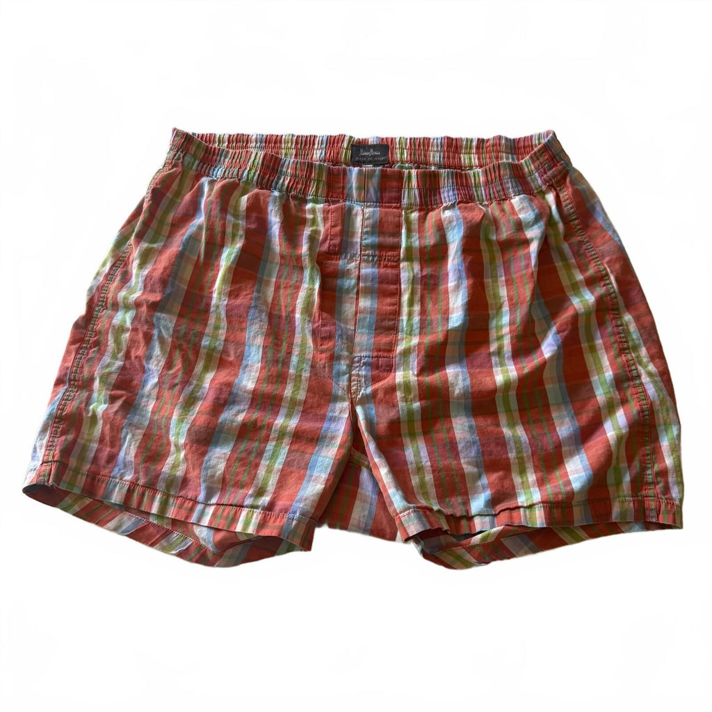Vintage Neiman Marcus Men's Plaid Madras Shorts Made in Italy Preppy Euro Sz M