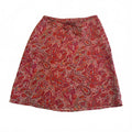 Vtg Apostrophe Women's Size 8 Red and Orange Paisley Tie Detail Coquette Skirt