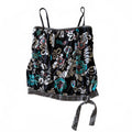 24th & Ocean Tankini Swimsuit Top Floral Hibiscus Flower Tie Detail Vacation