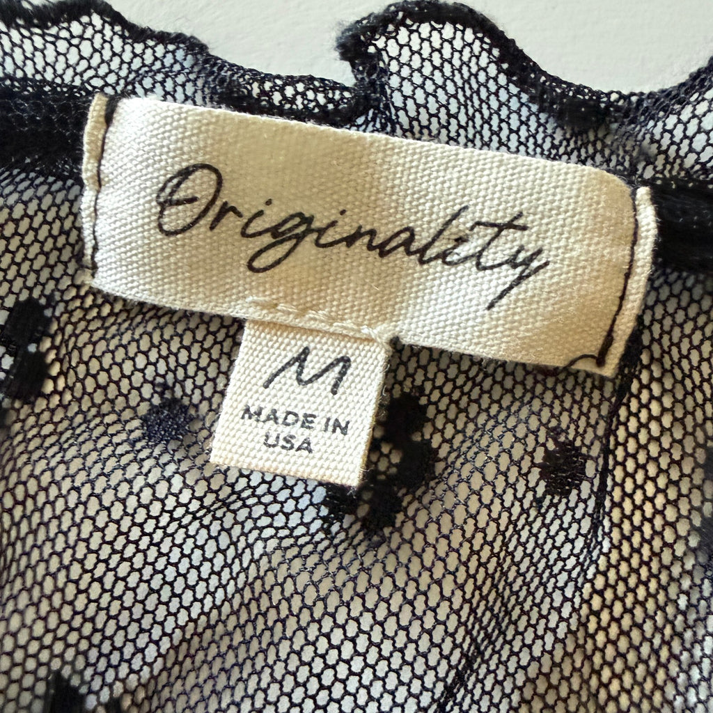 Originality Women's Lace Tie-Front Sleeveless Ruffle Top Black Coquette Layering