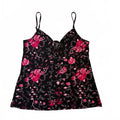 Tart Intimates Floral Print Camisole Top Size S Black and Pink Spaghetti Strap