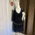 Always Indigo Sz S Whimsical Emerald Black Burnout Velvet Cold Shoulder Blouse