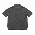 thriftalina MNG Women's Black and White Marled Knit Short Sleeve Sweater Cozy Chic Elevated
