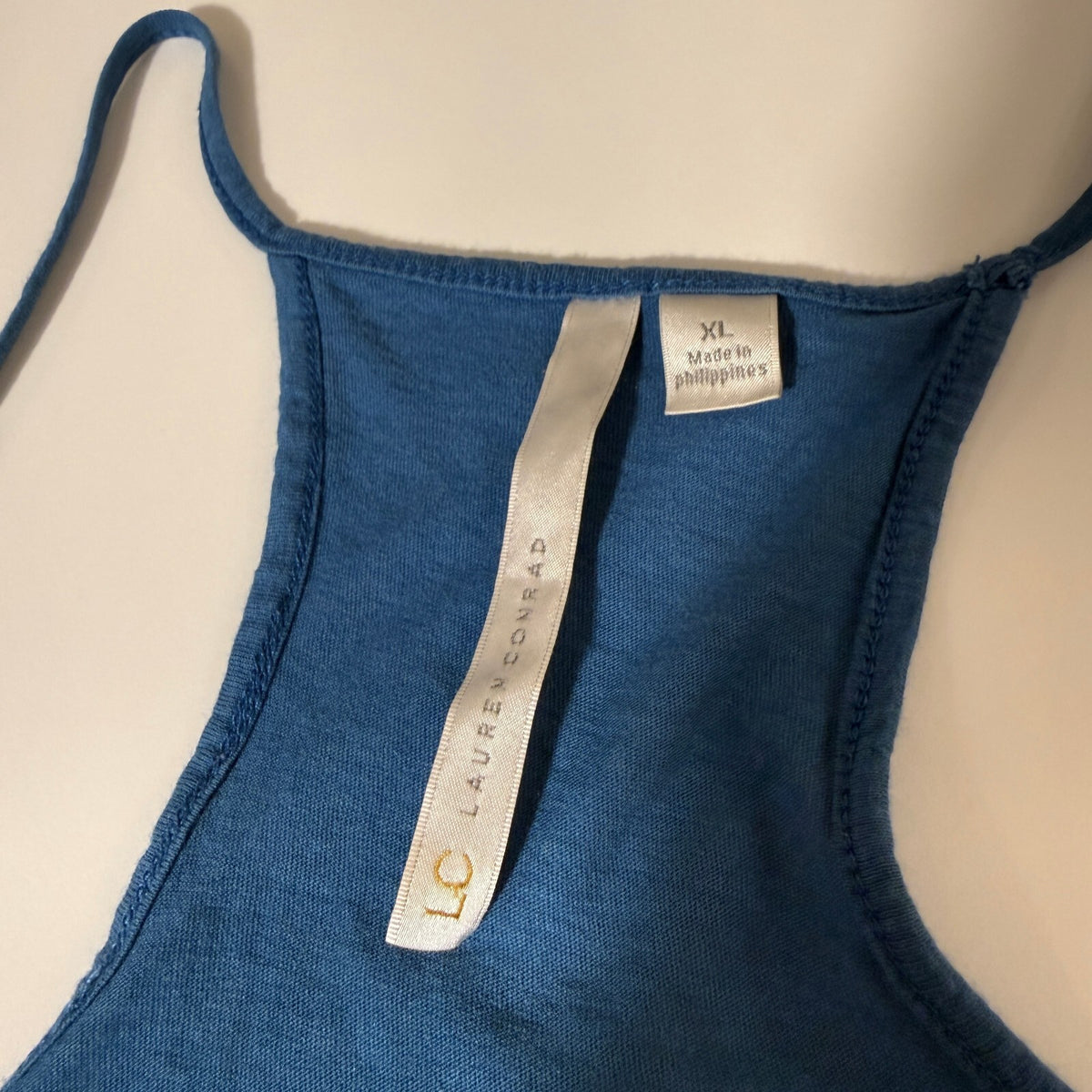 LC Lauren Conrad Tiered Ruffled Racerback Tank Top Mermaid H20 Surfer Coastal