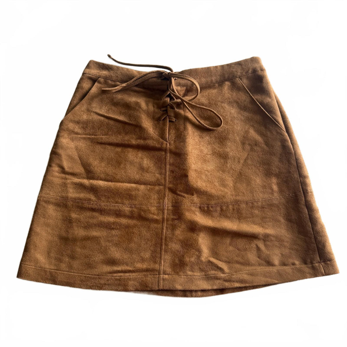 LC Lauren Conrad Faux Suede Mini Skirt Western Lace Up Boho Size 4