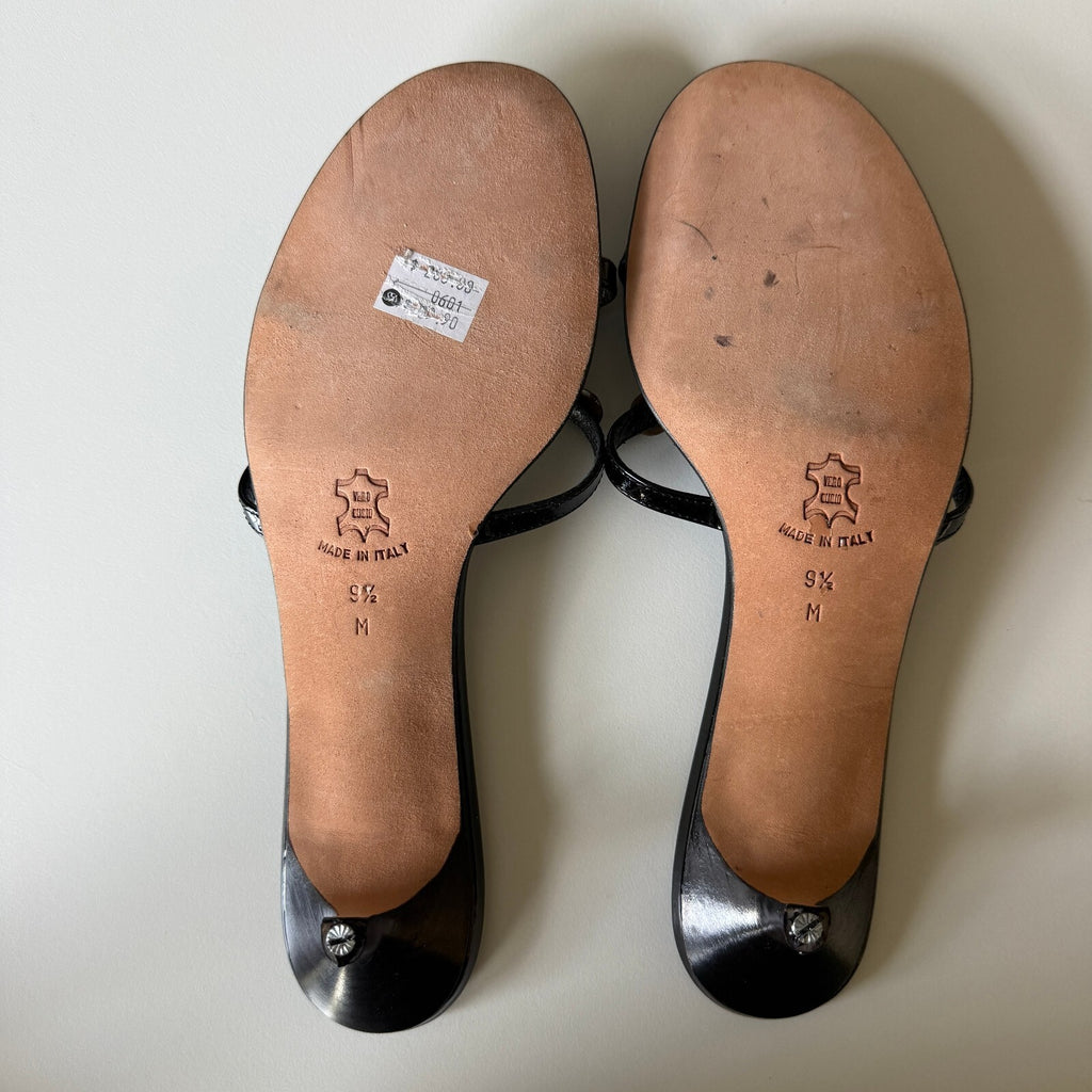 Vintage Isaac Mizrahi Mother of Pearl Button Kitten Heels Designer Sz 8 1/2