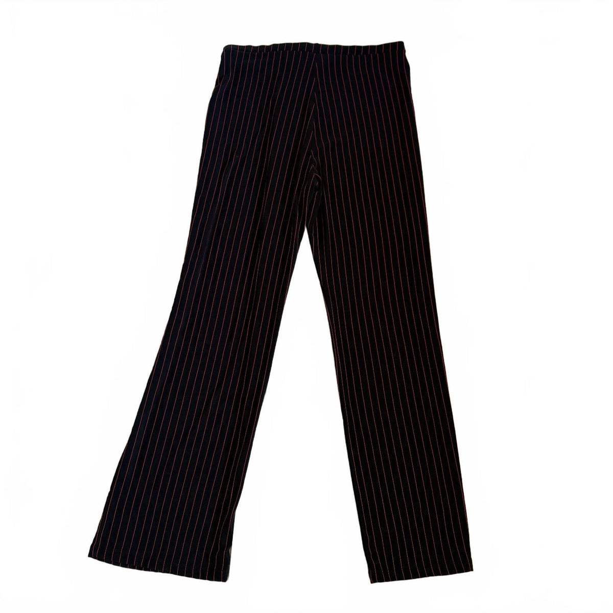 KC Stevens Women's XL Black Pants with Red Pinstripes Stretch Waistband