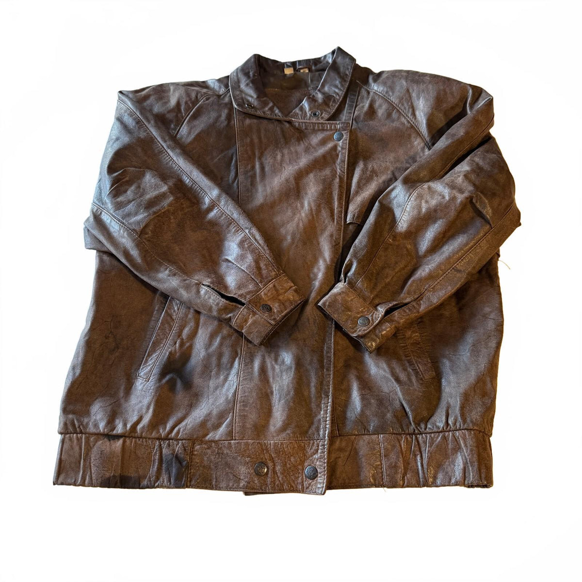 Vintage Genuine Leather Express Pilot Jacket Mens M Distressed Moto Bomber