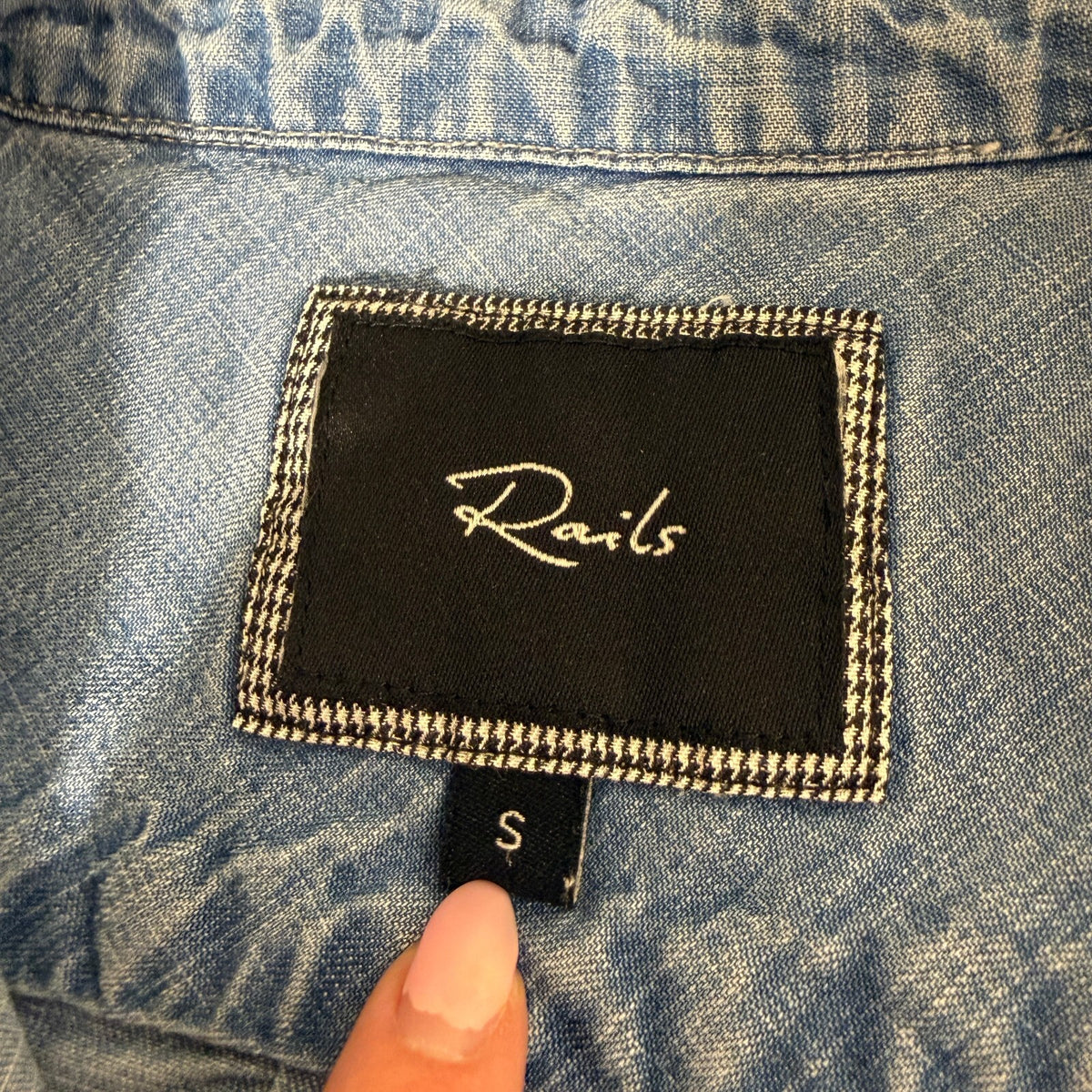 Rails Women's Designer Denim Chambray Western Button-Down Sz S Fall Luxury