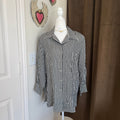 Valerie Stevens II Women's 18W Black and White Vertical Stripe Silk Blouse, Long