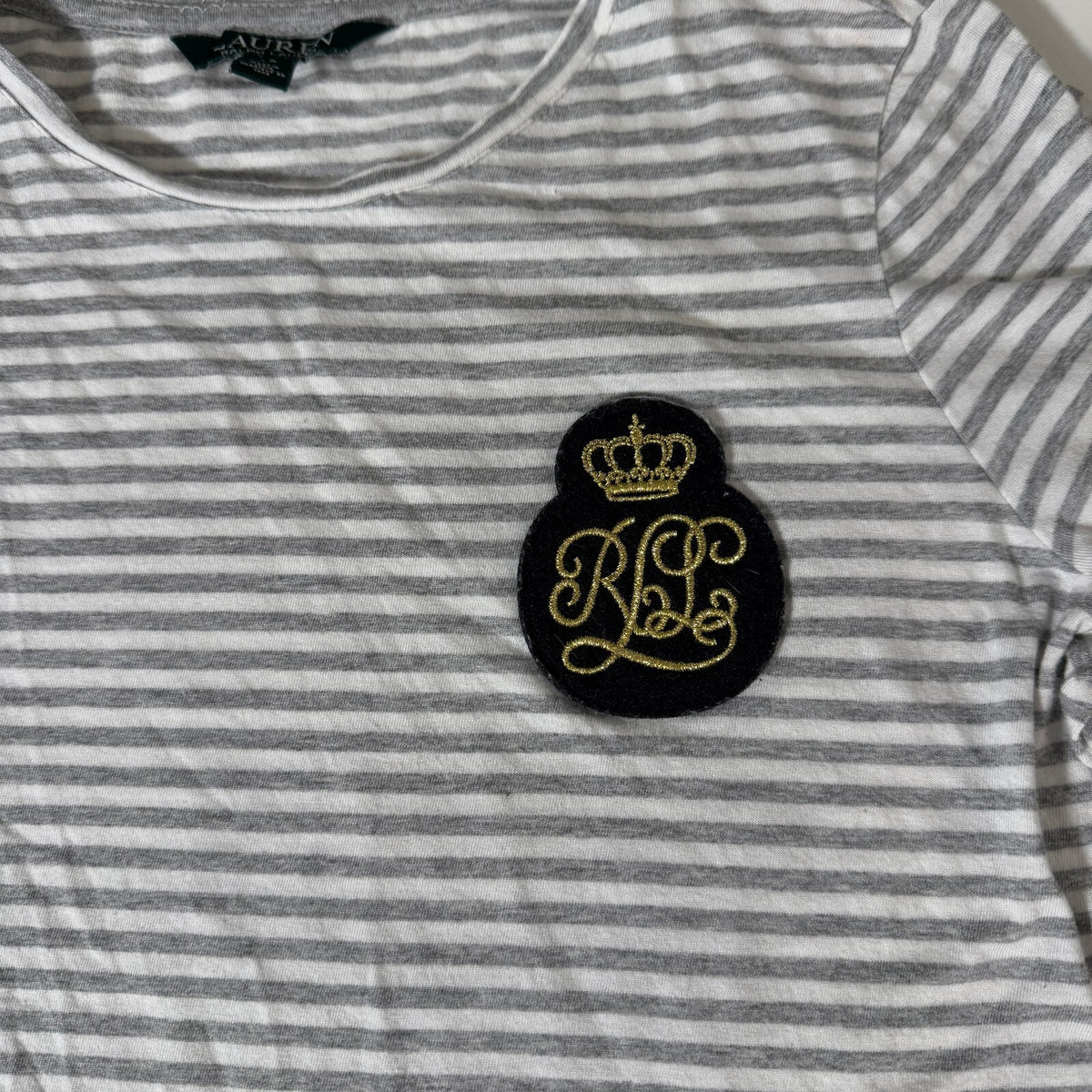Lauren Ralph Lauren Striped T-Shirt Patch Detail Quiet Luxury Back to School