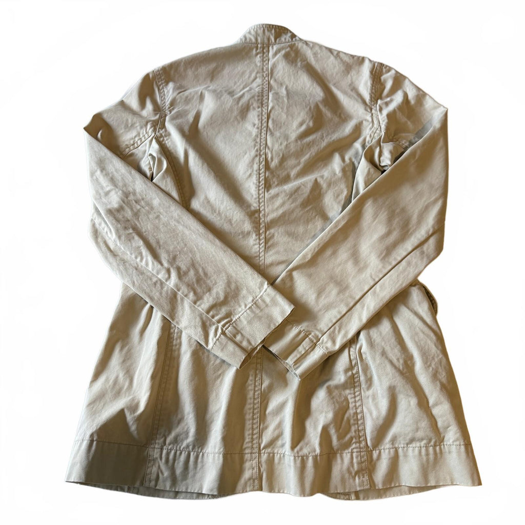 Eddie Bauer Women's Beige Cotton Button-Up Jacket Size 6 with Minor Wear