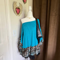 Y2K Inspired Funky Layered Vision USA Women's Blouse Slouchy Animal Print