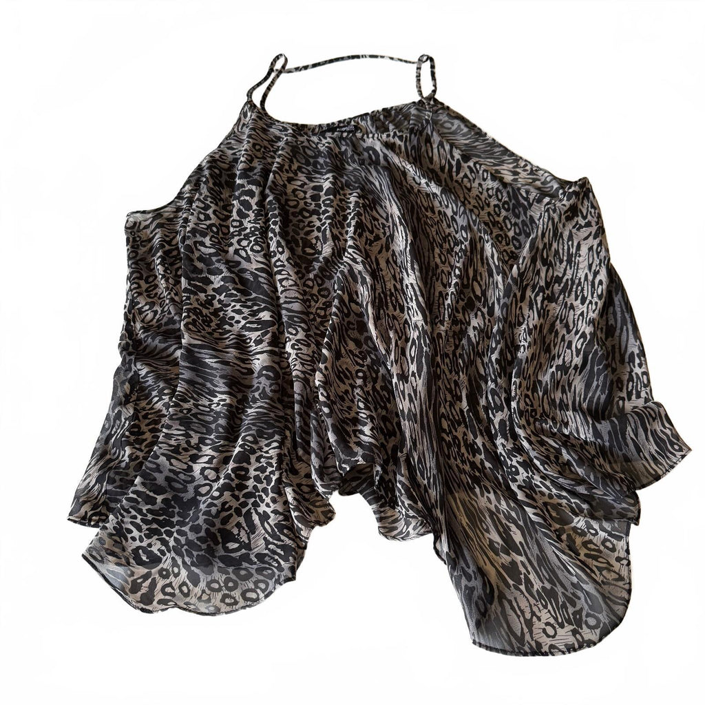 The Addison Story Leopard Print Sheer Cami Swing Top Grunge Y2K Cybergoth M