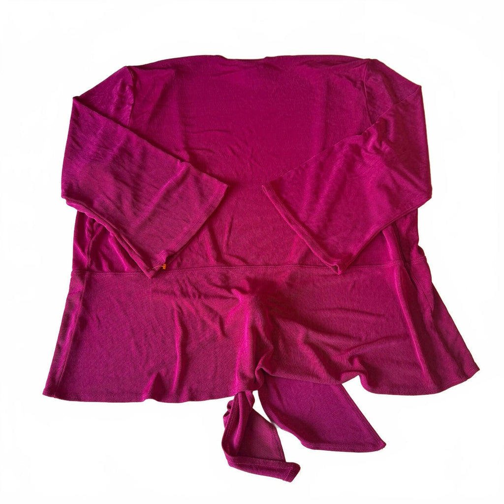 Chico's Travelers Magenta Front Tie Cardigan Size 3, 95% Acetate 5% Spandex, USA