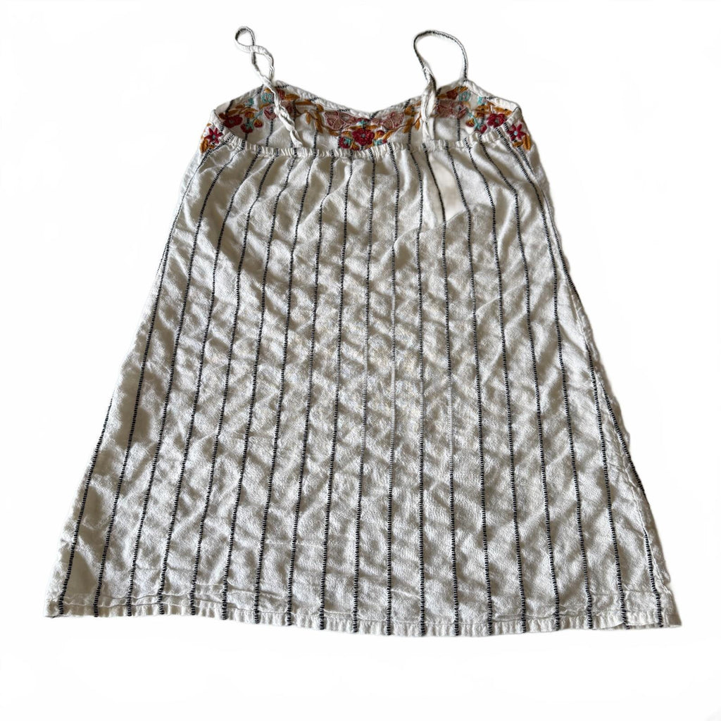 Bohemian World Market Lightweight Embroidered Striped Women's Mini Dress S/M