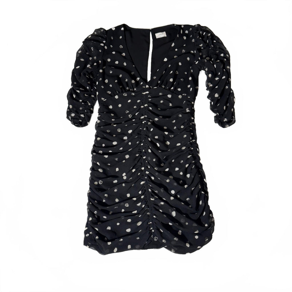 Wilfred by Aritzia Casanova Polka Dot Mini Dress Quiet Luxury Office Date Night