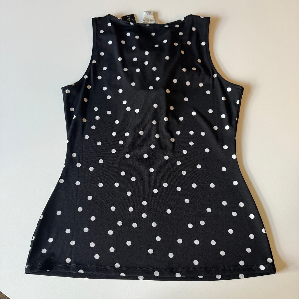WHBM Polka Dot Ruffled Tank Top Women's XS New with Tags Back to School, Office