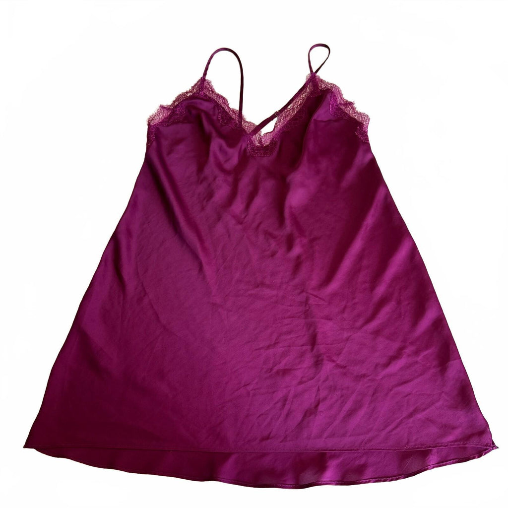 Victoria's Secret Women's Purple Slipdress Lace Trim Mini Women's Medium