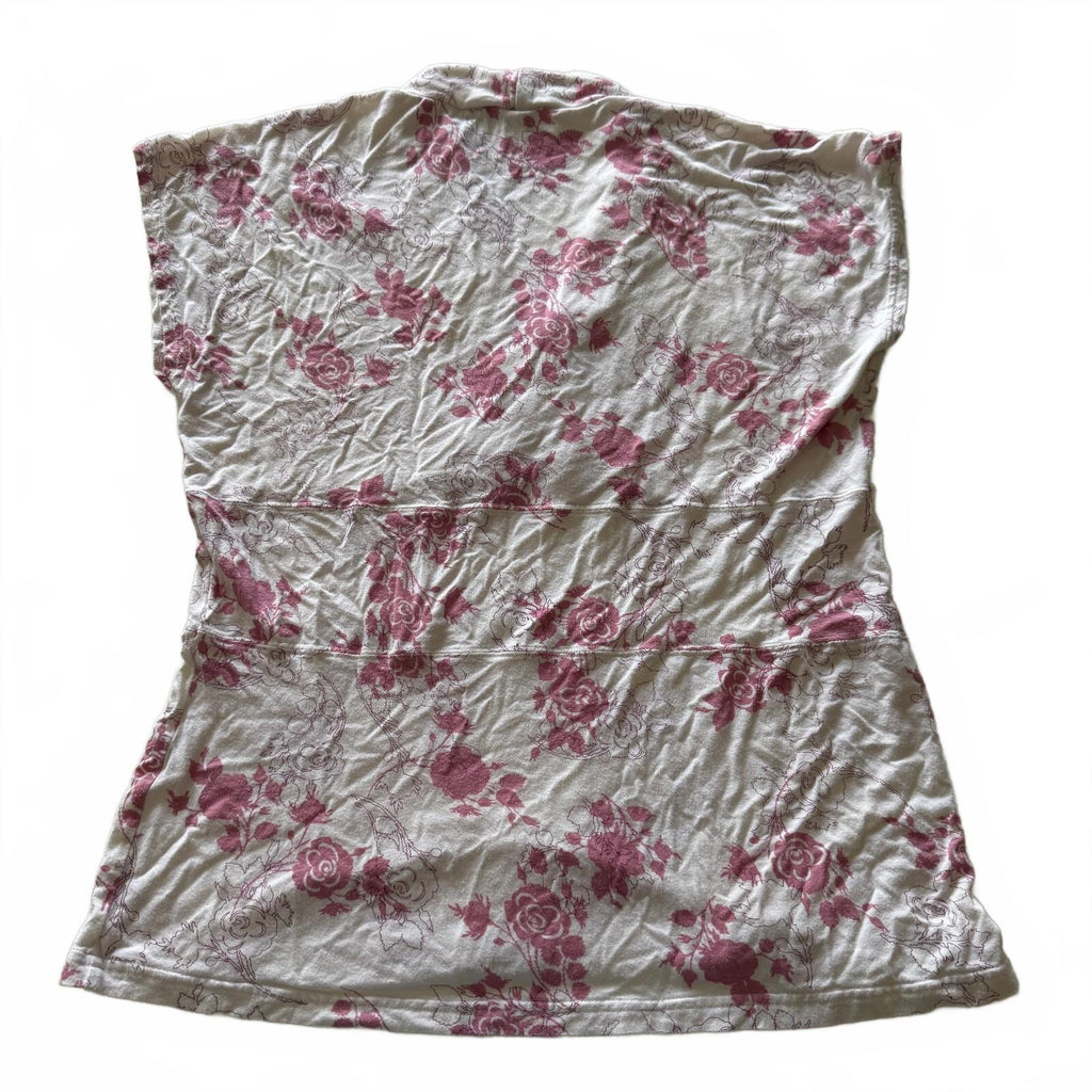 Cool Nights by Soma Floral Print V-Neck Short Sleeve Top Size M