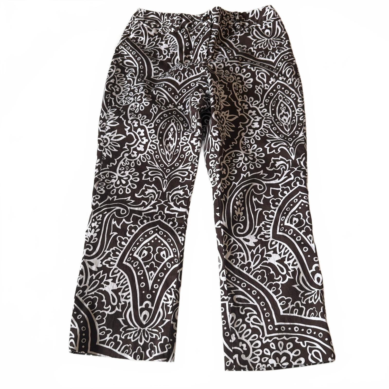 Funky Patterned Paisley 70's Printed Cotton Capris Women's Sz 4