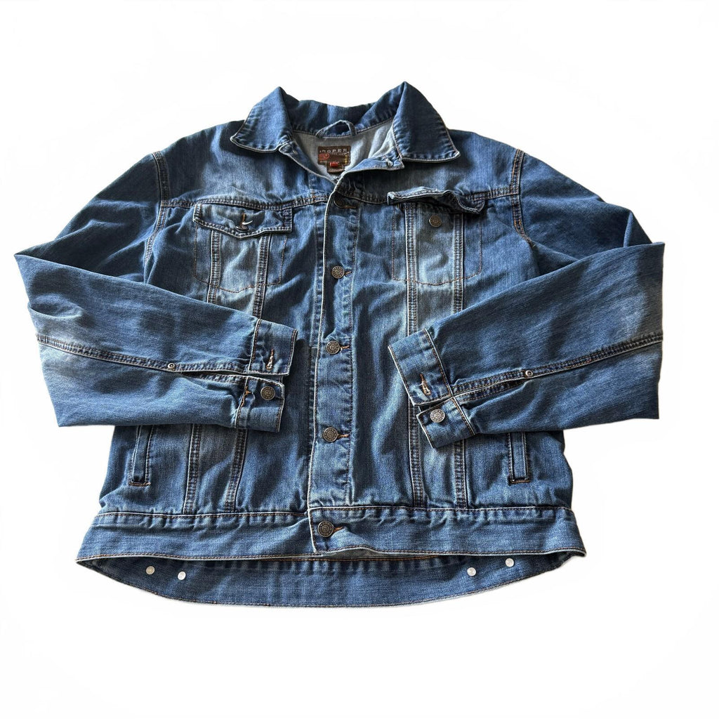 Roper Men's Fall Denim Trucker Jacket Sz L Western Wear the West Medium Wash
