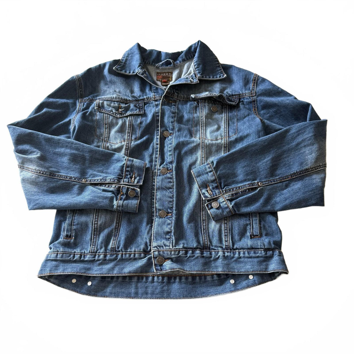 Roper Men's Fall Denim Trucker Jacket Sz L Western Wear the West Medium Wash