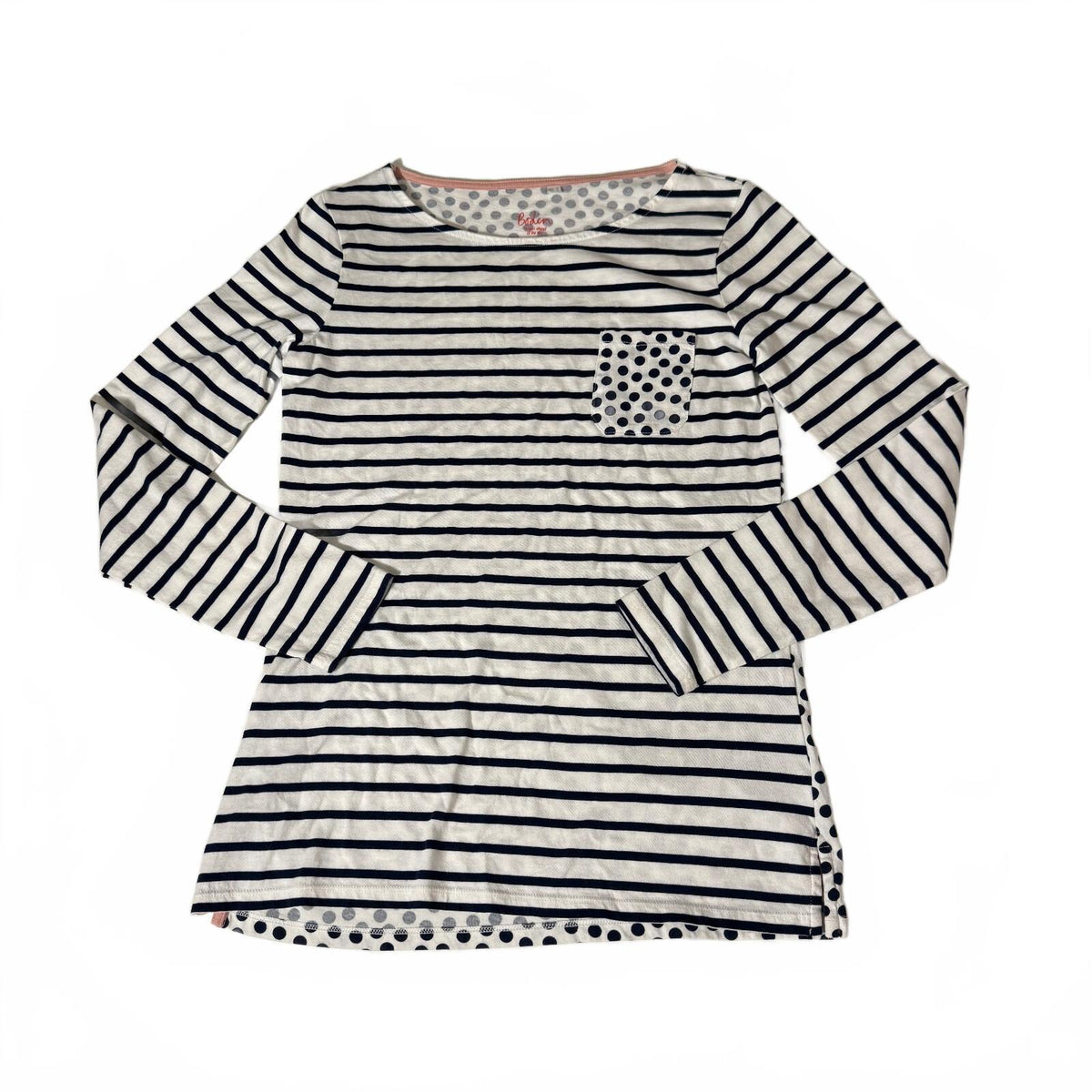 Boden Long Sleeve Striped Women's T-Shirt Preppy Coastal Fishermen Quiet Luxe
