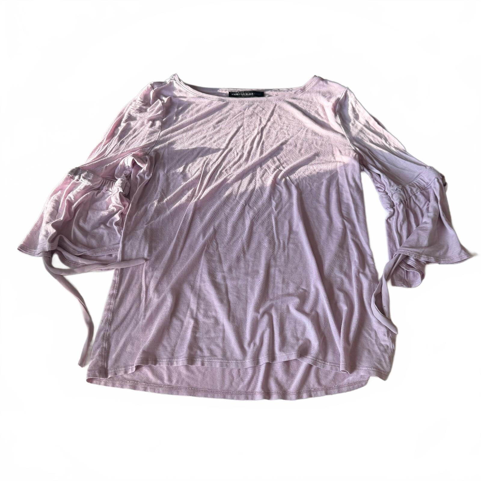 White House Black Market Women's Light Purple Top Size M with Tie Details